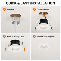 Downlight LED COB encastré à CCT sélectionnable 3000K 4000K 6000K pour plafond commercial de centre commercial MDL0605A
