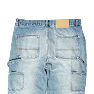 <span class=keywords><strong>Jeans</strong></span> da <span class=keywords><strong>uomo</strong></span> stile Street Hip Hop strappati alla moda con Logo personalizzato <span class=keywords><strong>Jeans</strong></span> larghi strappati da <span class=keywords><strong>uomo</strong></span> - Product Image 4