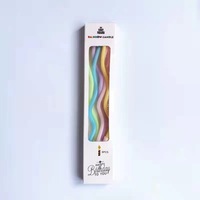 Bougies d'anniversaire en spirale électroplaquées, fines et courbées, vente en gros, bougies décoratives colorées et romantiques pour fêtes, bougies à longue flamme