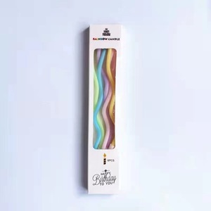 Bougies d'anniversaire en spirale électroplaquées, fines et courbées, vente en gros, bougies décoratives colorées et romantiques pour fêtes, bougies à longue flamme - Product Image 5