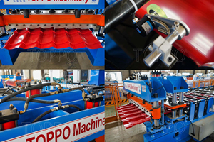 מכונת לחיצה אוטומטית לחלוטין ליצירת רעפי פלדה מגולוונת מצופה PPGI / PPGL, מכונת עיצוב רעפים מצופים - Product Image 2