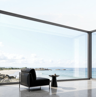 Fenêtre de balcon à double vitrage en verre trempé, fenêtre de villa, fenêtre à moustiquaire, fenêtre au sol, fenêtre à battant avec cadre en aluminium