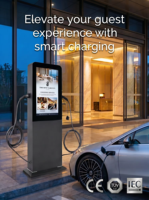 Nouvelle station de recharge VE OCPP 1.6J 44kW compatible Monta avec double borne, logo de marque sérigraphié, charge intelligente et fonction publicitaire
