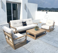 Juego de sofás de madera de teca Sigma, juego de mesa de comedor, muebles, muebles de exterior, sofás de jardín, muebles para el hogar, Canap Blanc