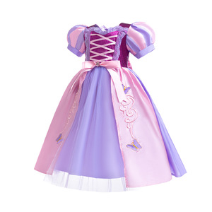 Costume d'anniversaire MS Sofia, robe de princesse de film et de télévision pour enfants, manches bouffantes, Halloween, Noël, soirée, Rapunzel - Product Image 2