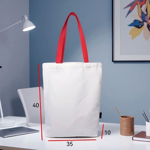 Bolsa de Mano Resistente de 35*40*<span class=keywords><strong>10</strong></span> cm para Manualidades, Bolsos de Lona de <span class=keywords><strong>10</strong></span> oz para Mujer, Bolsas de Compras Personalizadas con Asa Colorida - Product Image 3