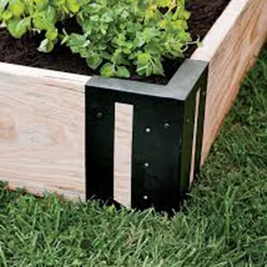 Ljh-mech — supports d'angle de lit de jardin en métal Durable, estampage noir, 4 pièces, pour lits de 8 à 12 pouces