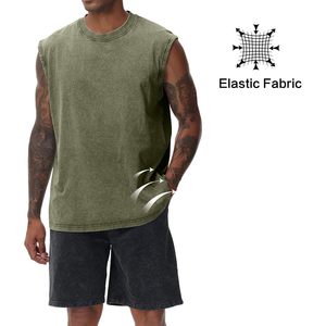Mens Cotton Sleeveless Tank <b>Top</b> Plain Dyed Breathable Loose Fit Gym Beach Wear - Product Image 3