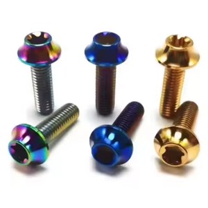 สกรูหัวแบนไทเทเนียมอัลลอยด์ M6 แบบ Torx  คลาส 10  ผิวเคลือบอะโนไดซ์  แบบไม่มีเกลียว สำหรับดัดแปลงรถจักรยานยนต์ - Product Image 2