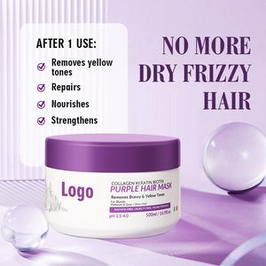 Pallamina Purple <span class=keywords><strong>Hair</strong></span> <span class=keywords><strong>Mask</strong></span> Professional <span class=keywords><strong>Karseell</strong></span> <span class=keywords><strong>Collagen</strong></span> Repair Dry No Yellow <span class=keywords><strong>Mask</strong></span> para cabello rubio/plateado - Product Image 3