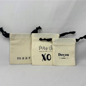 Recyclable Natural Color Cotton Canvas <b>Drawstring</b> <b>Bag</b> Simple Style Pouch <b>Bag</b> for Dust - Product Image 2