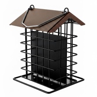 Mangeoire suspendue en métal pour l'extérieur, pour gâteaux de graines, boules de graisse et suets, pour oiseaux sauvages et écureuils, modèle Factory Garden