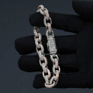 Stylish 925 Sterling Silver Cuban Link Bracelet Lab Grown Moissanite Diamond Minimal Design Jewelry - Product Image 1