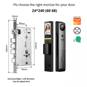 Cerradura Inteligente Automática para Puertas de Madera con Intercomunicador Activo, Desbloqueo por Huella Dactilar, Reconocimiento Facial y Vena de la Palma, Control Remoto Tuya - Product Image 5