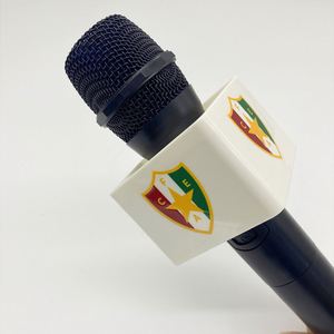 Bandera de Micrófono Personalizada de ABS con Logotipo, Forma Cuadrada, para Entrevistas de TV, con Esponja - Product Image 3