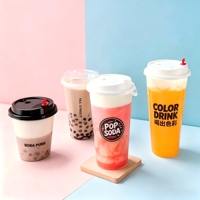 Gobelets en plastique transparent givré en gros, gobelets rigides en PP pour café, lait, boba, bubble tea avec couvercles, gobelets en plastique givré personnalisés pour café