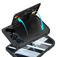 HEYBINGO Étui pliable en cuir PU avec porte-cartes, protection de charnière Prism, support invisible pour chargement sans fil pour IP 18 duo