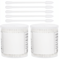 Coton-tiges de précision à pointe fine 125 mm, 400 unités, double face, embouts en coton biologique soigneusement enveloppés, tiges en papier, doux et délicats