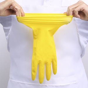 <b>Long</b> Shou Thickened Latex Rubber <b>Gloves</b> Size S Waterproof For Household Cleaning Dishwashing - Product Image 4