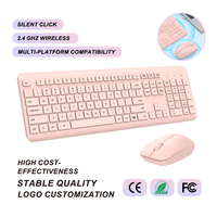 Combo clavier et souris sans fil ultra-mince 2.4G USB, 106 touches, ergonomique, étanche, pour bureau, ordinateur portable et ordinateur de bureau