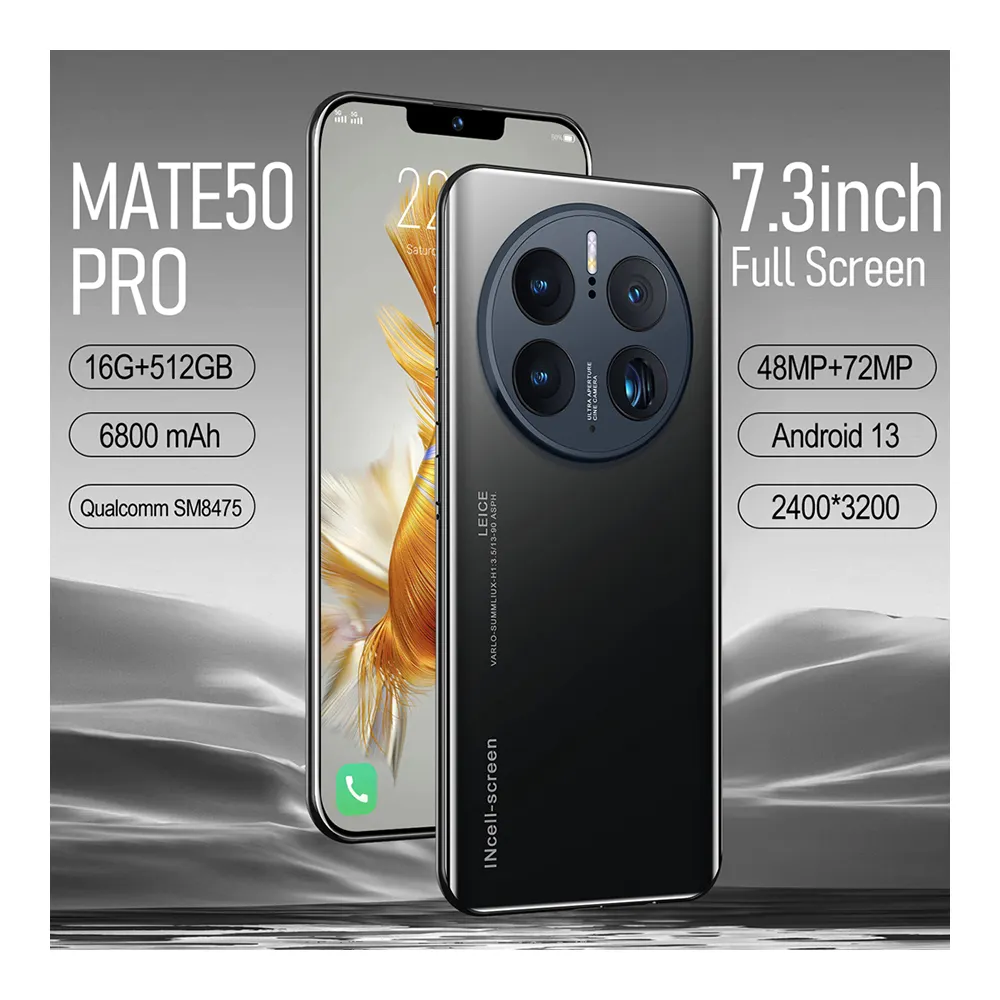 Originale MATE 50 pro 5G RMO 16GB + 512GB cina versione 48MP fotocamere 7.3 pollici Android 12 cellulare 4g celulares