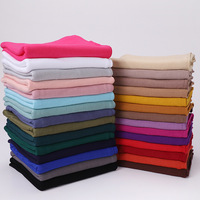 Écharpe en jersey de coton pour femme, châle opaque doux, hijab en mousseline à motif uni, foulards extensibles et unis
