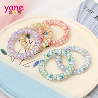 YANE Élastique à cheveux transparent couleur sirène effet laser, en plastique/résine, design simple, très résistant, mignon et adorable