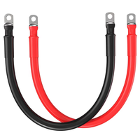2/0 AWG 70mm² OFC Hochleistungs-Ausrüstungskabel, 3/8 Zoll Ringkabelschuhe, Rot & Schwarz, für Bagger, Lader, Bergbau und Baufahrzeuge