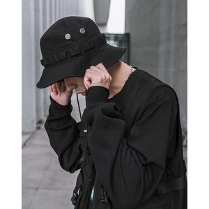 Sombrero de Pescador Negro para Hombre FOXA, 100% Lona de Algodón, Estilo Casual con Cordones - Product Image 2