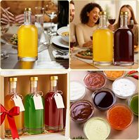 Bouteilles de vin et de liqueur hermétiques à fond épais et lourd de 100 ml, 200 ml, 250 ml, 375 ml, 500 ml, 750 ml, 1000 ml, 375 ml pour boissons, whisky, huile, vinaigre
