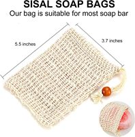 Sac à savon en sisal naturel avec logo personnalisé, sac à savon biodégradable en gros avec perle en bois pour le bain et la douche