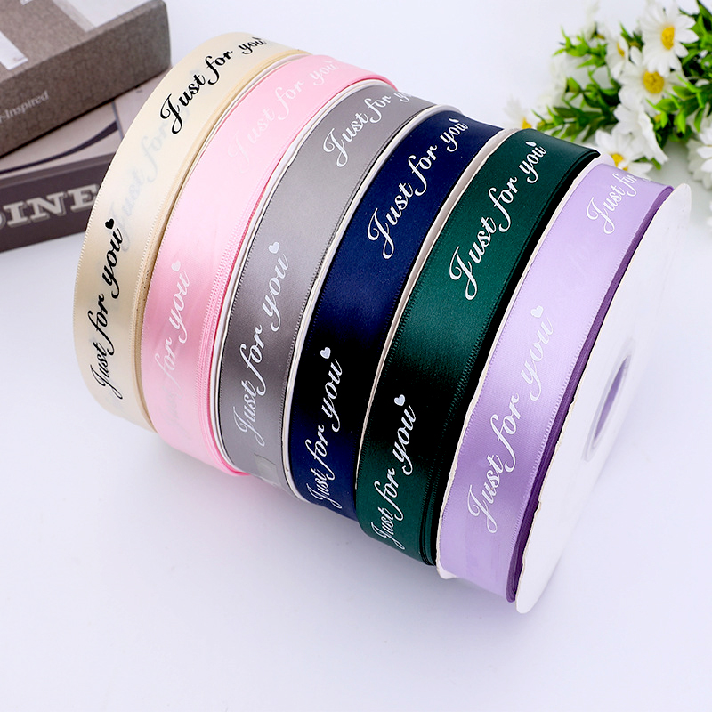 Factory Wholesale Gold Foil Thanks logo Decorative Gift Wrap Printed Ribbon with logo