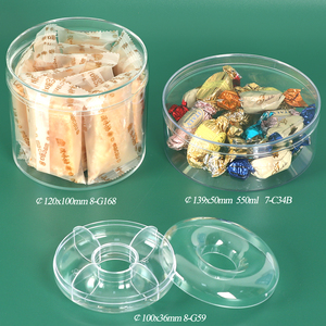 Boîte de présentation de gâteaux en acrylique SUNSHING avec couvercle, boîte à dessert ronde en plastique rigide transparent pour chocolat, biscuits, gâteaux, tiramisu, bonbons - Product Image 2
