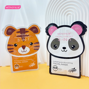 <span class=keywords><strong>Masque</strong></span> <span class=keywords><strong>visage</strong></span> coréen personnalisé en feuille de collagène <span class=keywords><strong>hydratant</strong></span>, anti-âge, design animalier, 3 étapes - Product Image 4