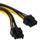 Câble d'extension PCIe 6 broches mâle à 8(6 + 2) broches mâle câble de carte vidéo GPU alimenté pour une utilisation sur ordinateur