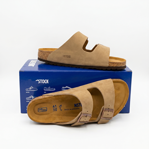 Sandales en <span class=keywords><strong>cuir</strong></span> huilé de qualité supérieure, à double boucle, semelle en liège, style Arizona, unisexe, avec soutien de la voûte plantaire, respirantes, chaussures d'été - Product Image 1