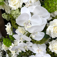 Bouquet de roses artificielles en soie réaliste blanc et vert, style moderne, supporté par OEM, pour marques de luxe de mariages