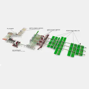 STR Solid Wood Oaks Flooring Production Line 3D Scanner Optimizing Cross-cut Line