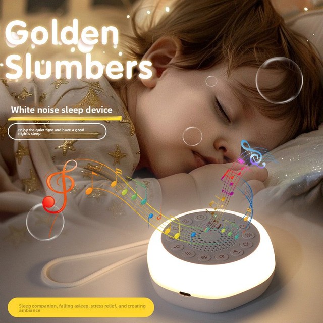 Portable White Noise Sound Machine for Baby Kids Adults Sleep Soother Rechargeable Warm Night Light Compact Lullaby Timer Travel