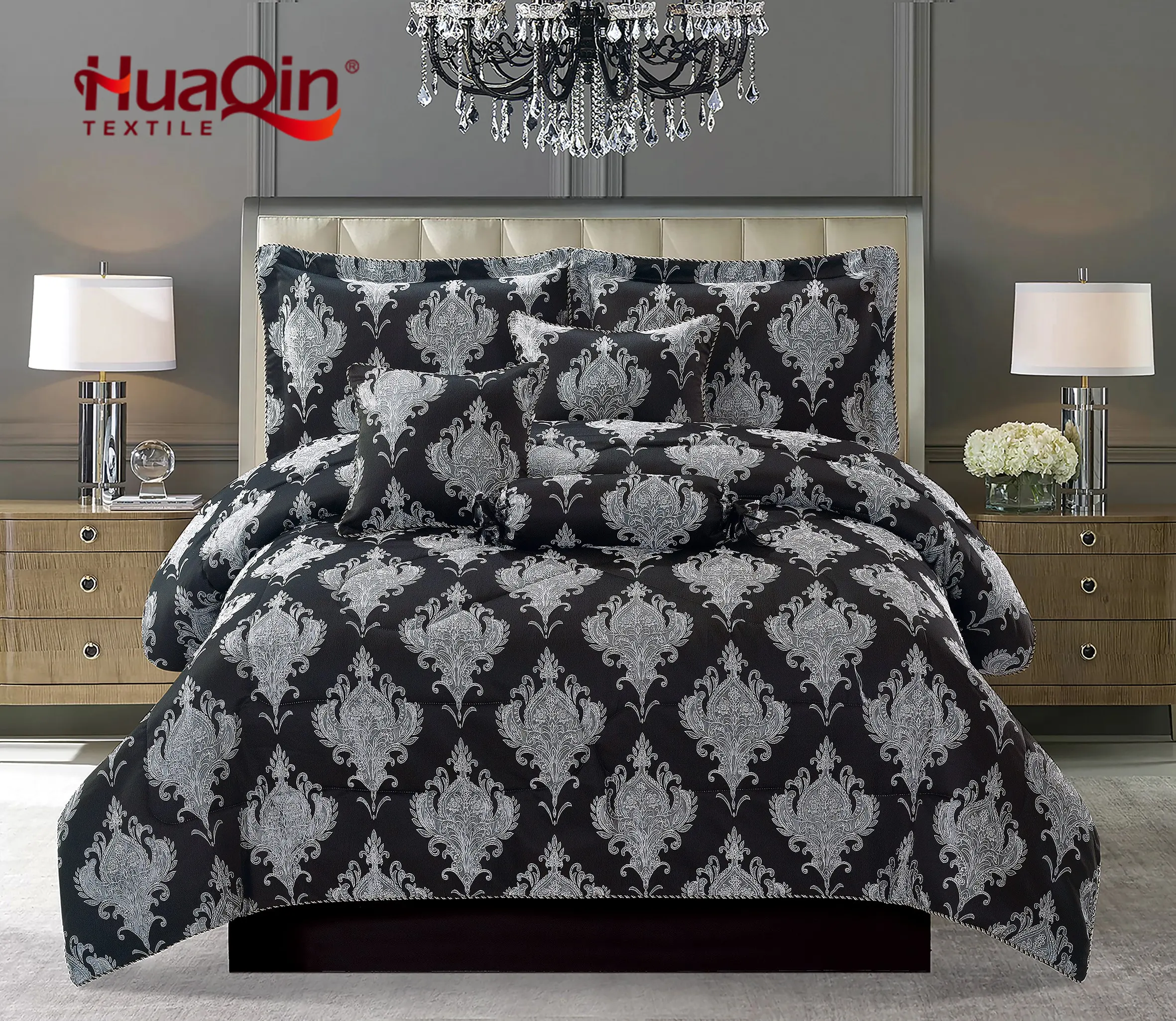 Ensemble de draps en coton ultra-doux imprimé sur mesure beaux motifs hôtel maison roi et reine taille confortable ensemble de housse de couette