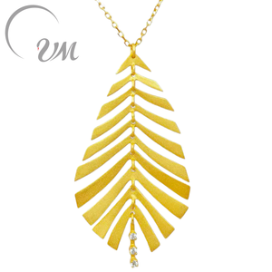 Collar con Colgante de Perla en Forma de Hoja Chapado en Oro y Plata 925 de UM Jewelry para Compromiso, Boda, Fiesta, Unisex/Hombres/Mujeres, Venta al por Mayor - Product Image 1