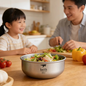 ชามไทเทเนียม Keith Ti5333 รุ่นประหยัดพลังงาน ดีไซน์ทันสมัย เรียบง่าย พกพาสะดวก ซ้อนเก็บได้ ขนาด 400 มล. ผ่านกระบวนการพ่นทราย เหมาะสำหรับการตั้งแคมป์กลางแจ้งและใช้ในบ้าน - Product Image 1