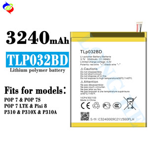 Batería TLP032BD de 3240mAh para <span class=keywords><strong>Alcatel</strong></span> POP 7, POP 7S, POP 7 LTE, <span class=keywords><strong>Pixi</strong></span> 8, P310, P310X, P310A - Product Image 2