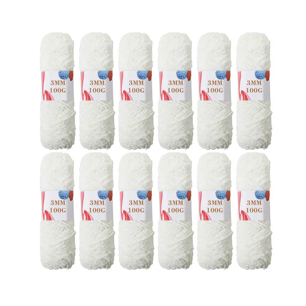 3.5oz fil de chenille doux, fil de couverture pour le crochet à la main tricot fil de chenille doux pour le tissage de couverture bricolage artisanat