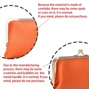 AndoBag Cartera con Cierre Kiss Lock para Mujer, Cuero Vacuno Genuino, Gran Capacidad, Tarjetero, Bolso de Mano de Moda, Monedero para Teléfono 1468 - Product Image 2