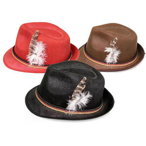 Chapeau Fedora Traditionnel Alpin Multicolore Vintage pour un Usage Casual Professionnel Unisexe Toutes Saisons - Product Image 1