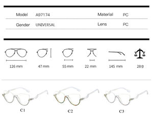 DOISYER 2022 nuovo arrivo mezza montatura blu chiaro blocco occhiali materiale PC occhiali monopezzo diamante donna - Product Image 6