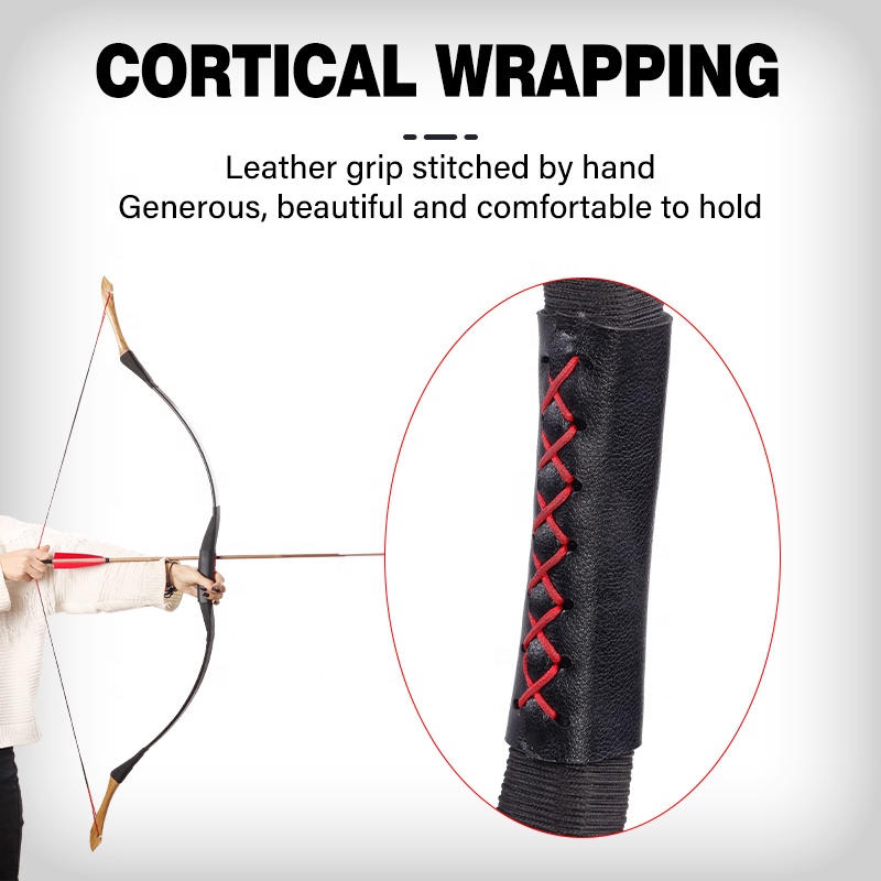 Arc Long Traditionnel (Longbow) En Bois De Hêtre - 25 à 40 Lbs - Pour Droitier/gaucher - Kit Avec Gant, Protège-bras, Outils - Chasse Et Cible