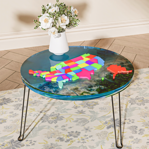 Molde de silicona 3D LEQU Happy And Fun Map Puzzle River Table Decor, fácil de desmoldar, para resina epoxi, arte y decoración del hogar. - Product Image 3