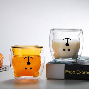 Atacado Bonito Animal Forma Copo De Leite De Vidro Anti-queimadura Caneca De Café Copo De Vidro Espessado - Product Image 4